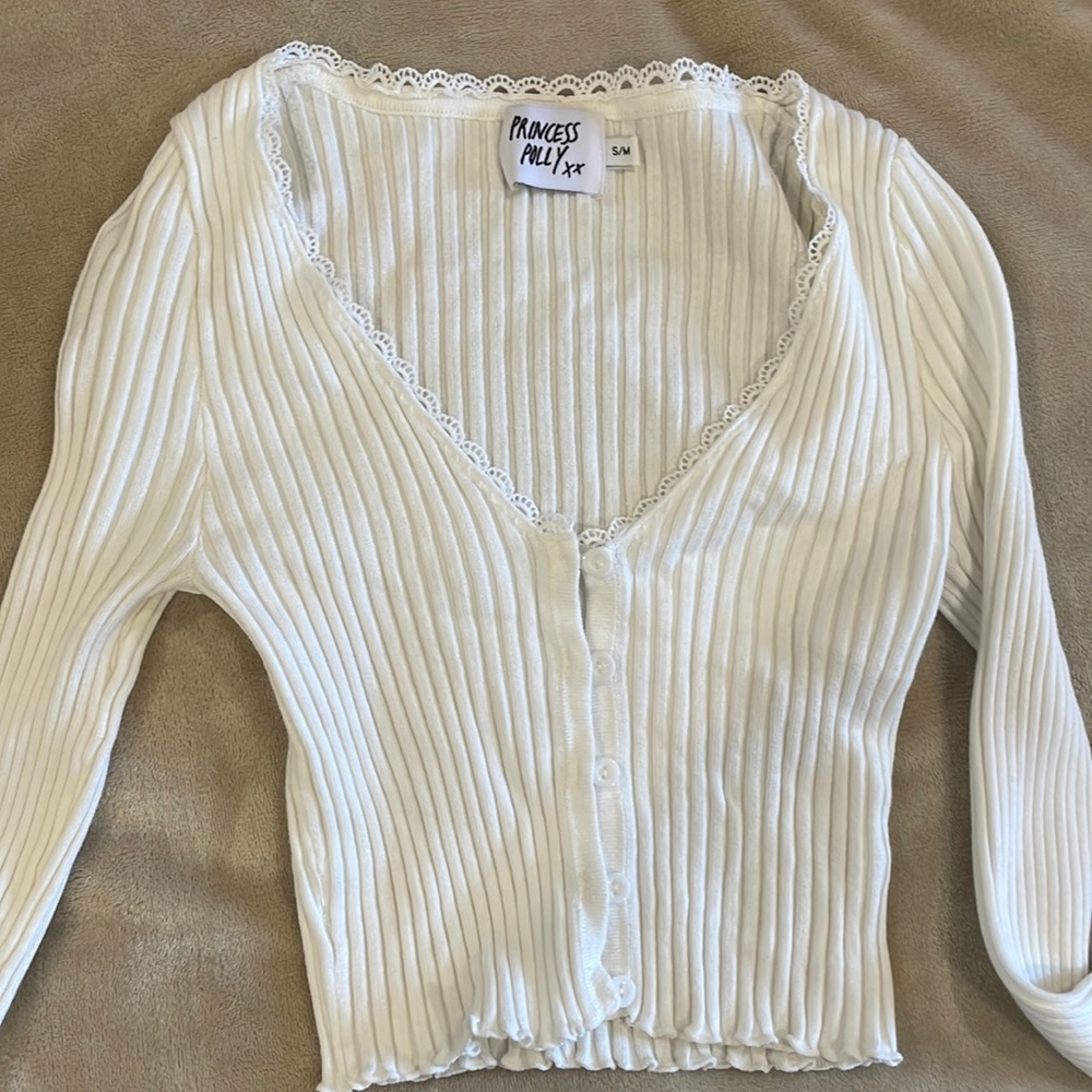 Princess Polly Lace Trim Cardigan - Picture 1 of 3